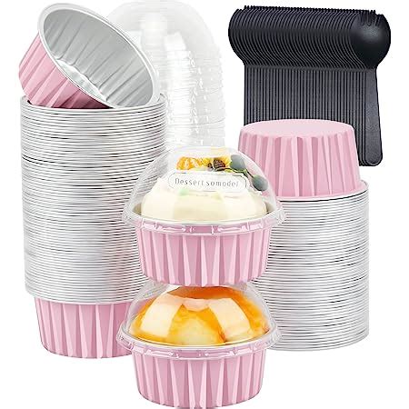 Amazon.com: BAKINGPAK Cupcake Pan With Lids, 50pcs 4oz Disposable Foil ...