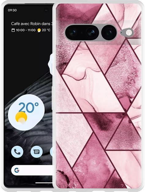 Cazy Hoesje Geschikt Voor Google Pixel 7 Pro Roze Marmer Mix Bol