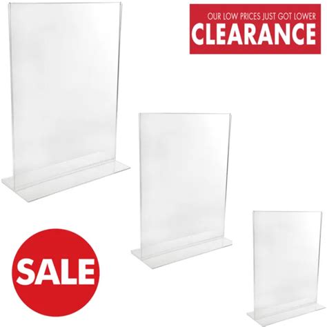 DOUBLE SIDED ACRYLIC Poster Menu Holder Perspex Leaflet Display Stands