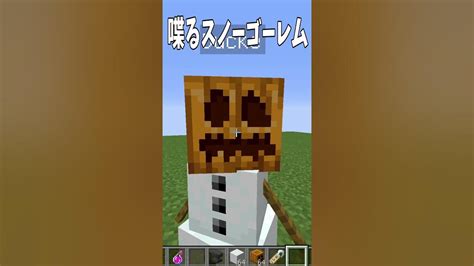 喋るスノーゴーレムの作り方shorts【minecraft】 Youtube