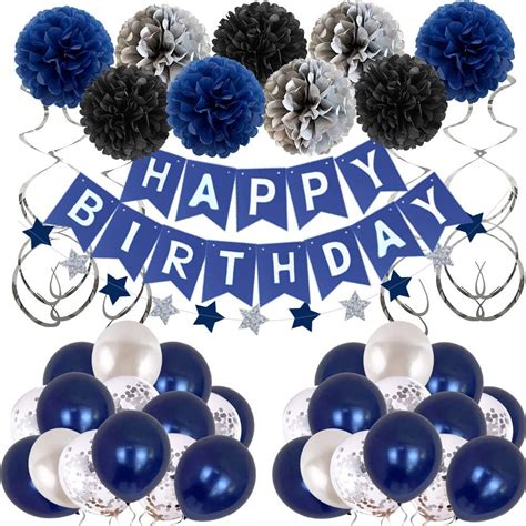 Birthday Decorations Men Blue Birthday Party Decorations For Men Women