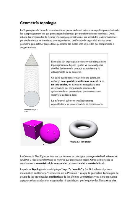 Apunte Geometria topologica Geometría topología La Topología es la