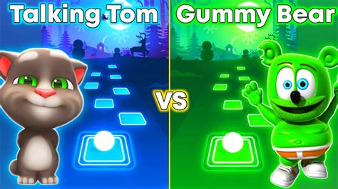 Talking Tom Vs Gummy Bear Tiles Hop Edm Rush Youtube