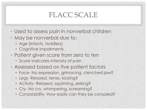 Flacc Pain Assessment Scale