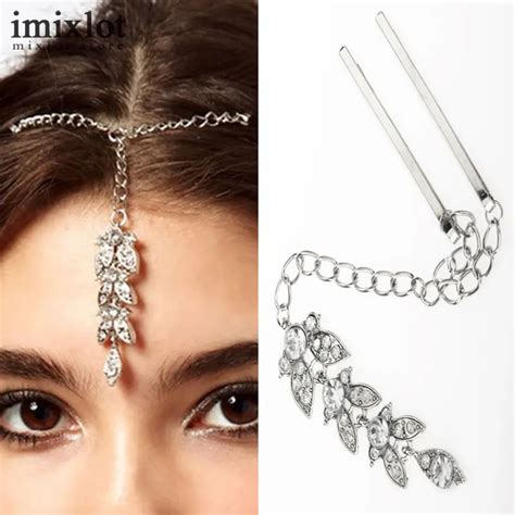 Teardrop Clear Crystal Hair Clip Pin Chain Tikka Tiara De Noiva Indian