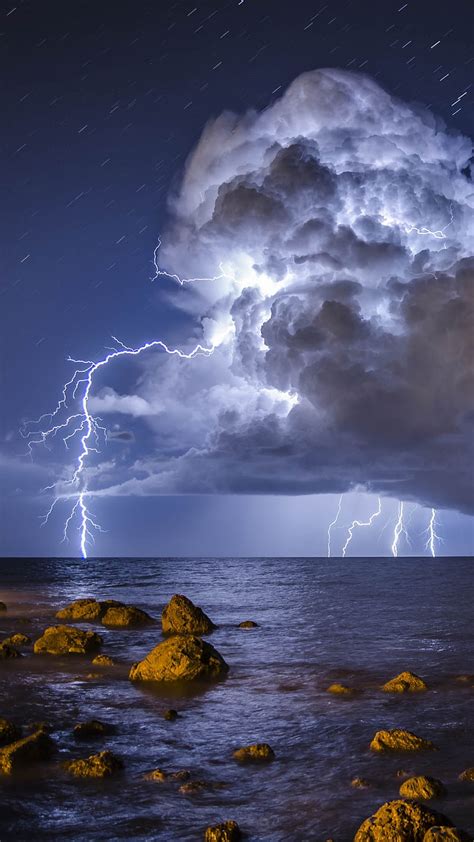 2K free download | Storm, blue, cloud, lightning, nature, sea, sky ...