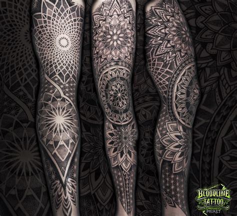 Mandala Full Leg Sleeve Tatuagem Na Perna Tatuagem No Joelho