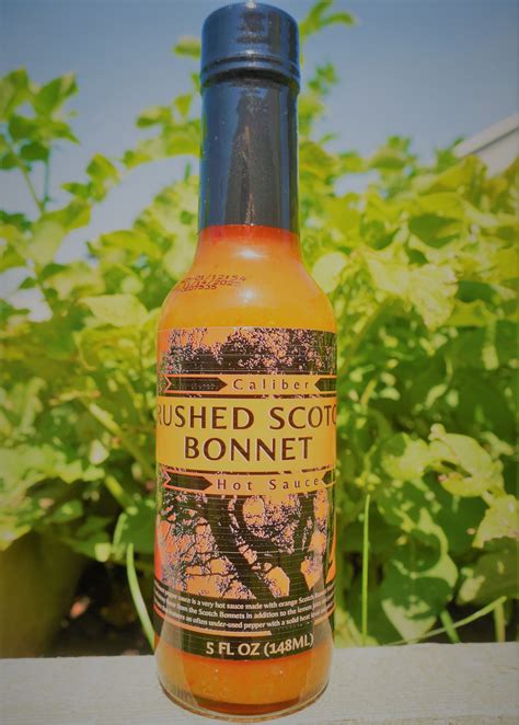 Gourmet Crushed Scotch Bonnet Pepper Hot Sauce 5 Oz Bottle Artisan Crafted Caliber Lvl 6