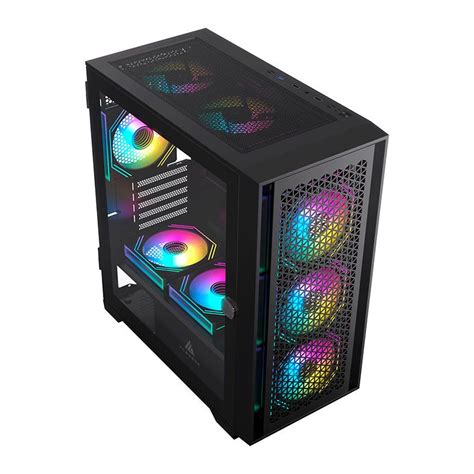 Gabinete Gamer Acegeek Iliad Mini Mid Tower Lateral De Vidro Preto