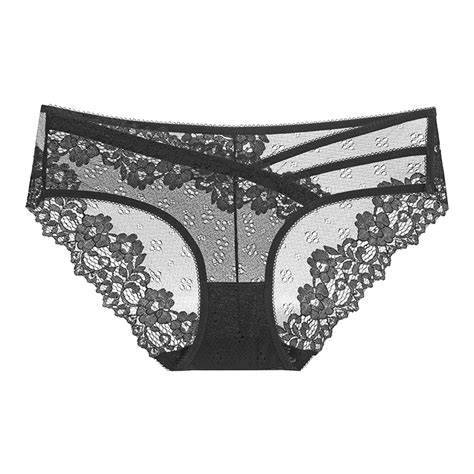 Valseel Womens Underwear Womens High Waist Sexy Lace Mesh Underpants Womens Cute Panties