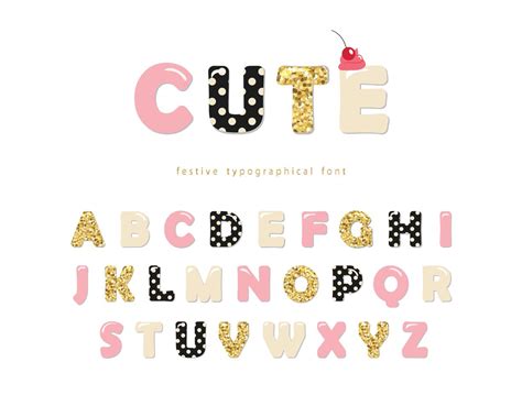 Cute girly font. 682301 Vector Art at Vecteezy