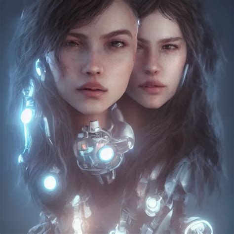 Hyperrealistic Photo Of A Cyborg Girl Volumetric Stable Diffusion