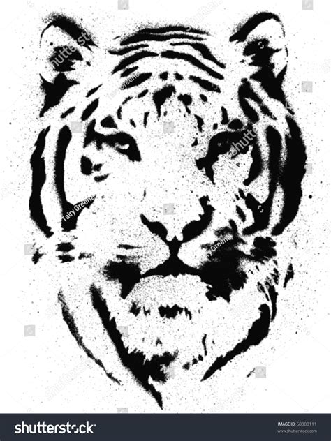 Tiger Stencil Vector Stock Vector (Royalty Free) 68308111 | Shutterstock