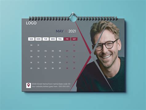 2021 New Year Desk Calendar Design Template on Behance