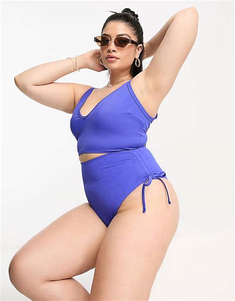 We Are We Wear Plus Sibelle High Waist With Gathered Side Bikini