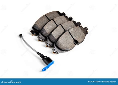 Set Of Brake Pads With A Wear Indicator On A White Background Isolate