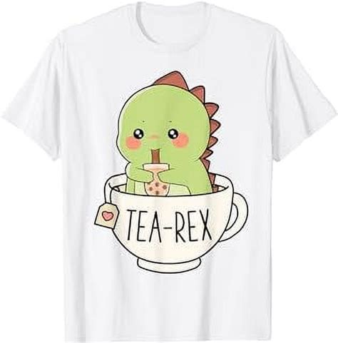 Boba Tea Rex Cute T Rex Dinosaur Lover Kawaii Funny Dino Pun T Shirt