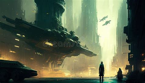 Illustration of Cyberpunk City Stock Illustration - Illustration of ...