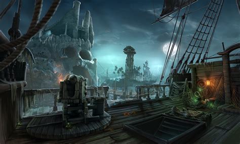 Dark Pirate Ship Background
