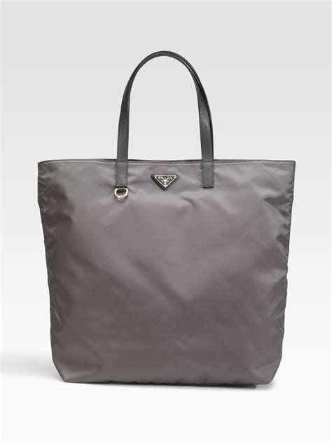 Prada Vela Nylon Tote Bag In Grey Gray Lyst