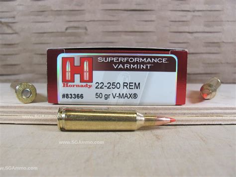 20 Round Box 22 250 Rem 50 GrainV Max Hornady Superformance Varmint