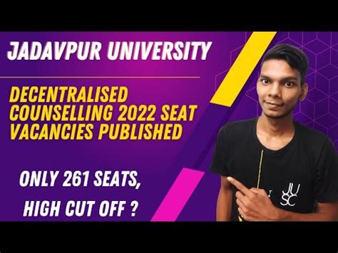 Jadavpur University Seat Vacancies For Decentralised Counselling 2022