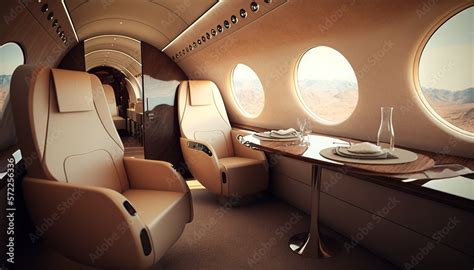 Futuristic luxurious corporate plane interior design generative ai ...