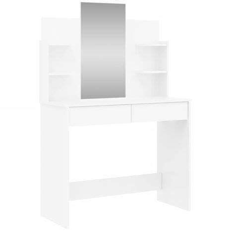 Furniture Limited Coiffeuse Avec Miroir Blanc Brillant