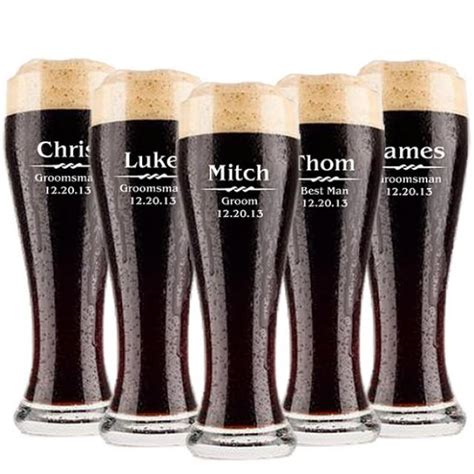 Groomsmen Gifts Personalized Beer Glasses Custom Wedding Party Gifts