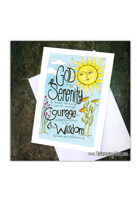 Sun Serenity Prayer Card The Recovery Store