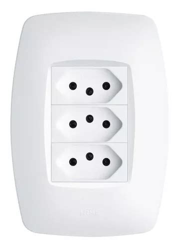 Tomada Tripla Fame Elegance P T A Placa Branco X Mercadolivre