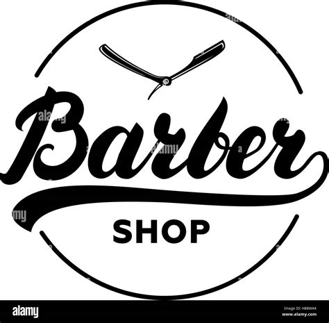 Barber Shop Hand Written Lettering Caligraphy Logotype Barbershop