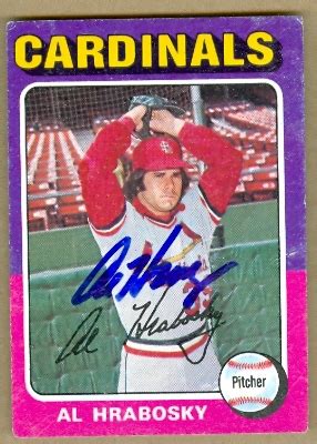 Al Hrabosky Autographed Baseball Card St Louis Cardinals Topps