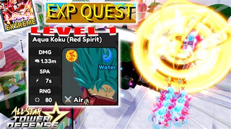 EXP Ticket Raid Feat LVL 1 6Star Aqua Goku Red Spirit 3 Units Solo