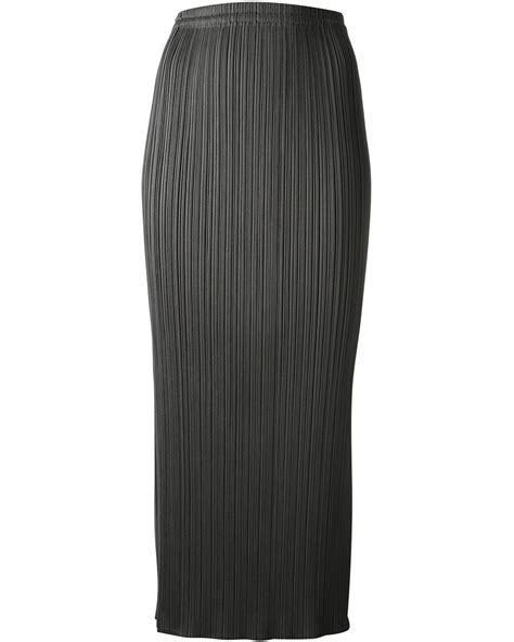 Pleats Please Issey Miyake Pleated Skirt In Gray Lyst