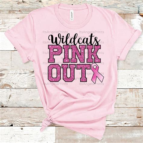 Wildcats Pink Out Glitter Breast Cancer Awareness Football Etsy