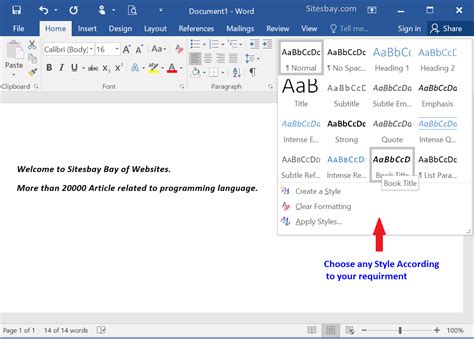 How To Apply Style On Text In Word Word Tutorial