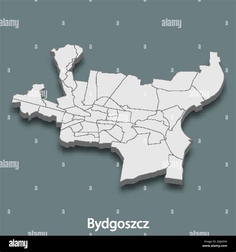 3d isometric map of Bydgoszcz is a city of Poland, vector illustration ...