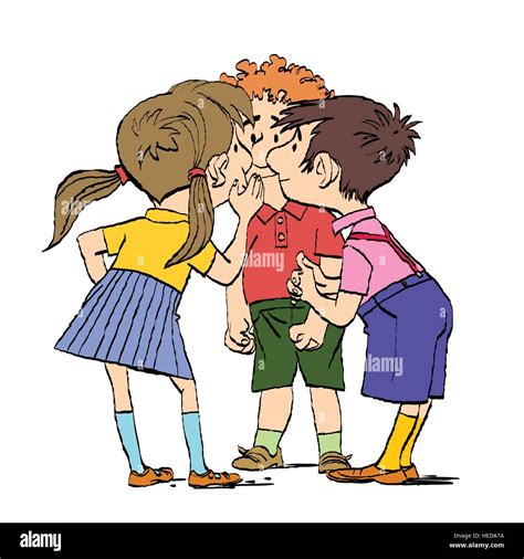 Mystery, a group of children whispering Stock Vector Image & Art - Alamy