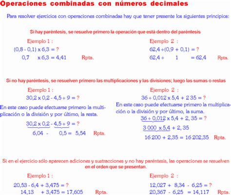 Operaciones Combinadas Con Decimales Ejemplos Y Ejercicios Resueltos Artofit