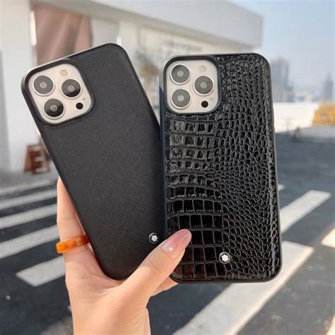 Funda De Cuero De Cocodrilo Montblanc Para Iphone Pro