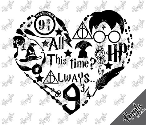 Harry Potter Heart Svg Harry Potter Svg Instant Download Svg Etsy