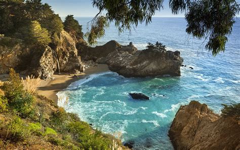 Mcway Waterfall Big Sur California Wallpapers Wallpaper Cave