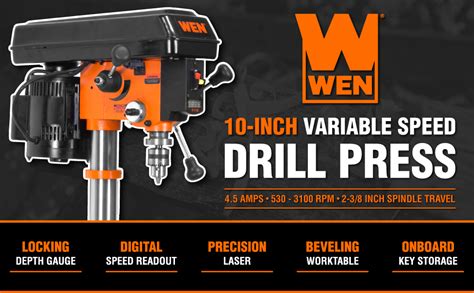 Wen 4212t 5 Amp 10 Inch Variable Speed Benchtop Drill Press With Laser