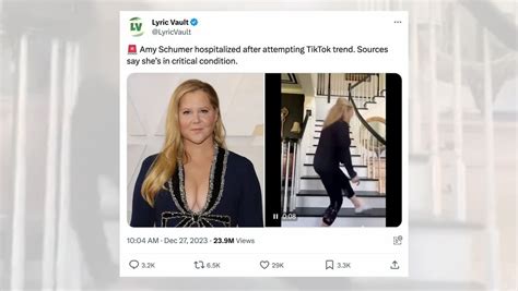 Does Video Show Amy Schumer Falling Down Stairs While Attempting TikTok ...