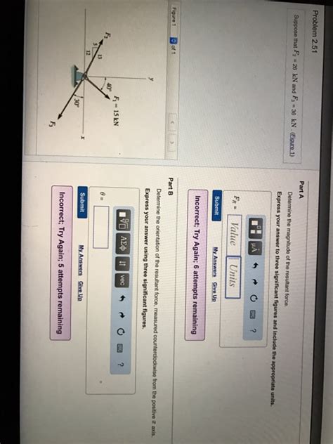 Solved Suppose F2 26 Kn F3 36 Kn Determine Magnitude Resultant