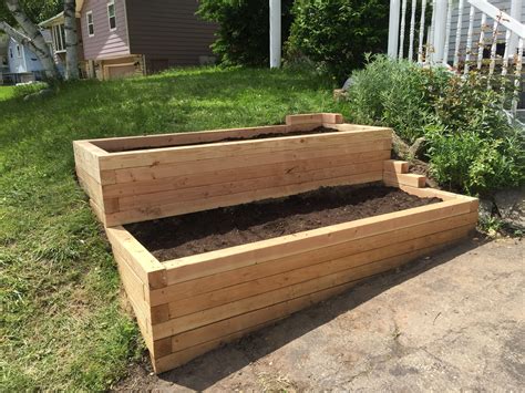 Terraced Garden Beds Built Into A Hill 8 4x4 Douglas Fir Timbers Dug