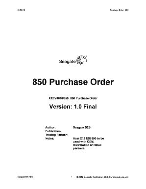 Fillable Online Purchase Order Seagate Fax Email Print Pdffiller