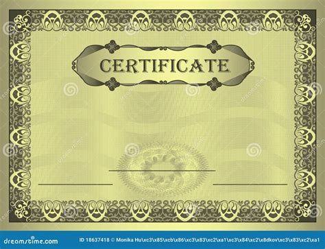 Certificate Gold Frame Cartoon Vector | CartoonDealer.com #18319973