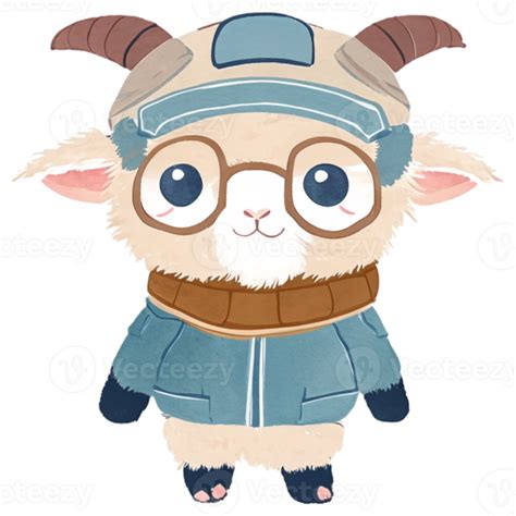 Cute Hakka Goat Wear A Helmet AI Generative 33355757 PNG